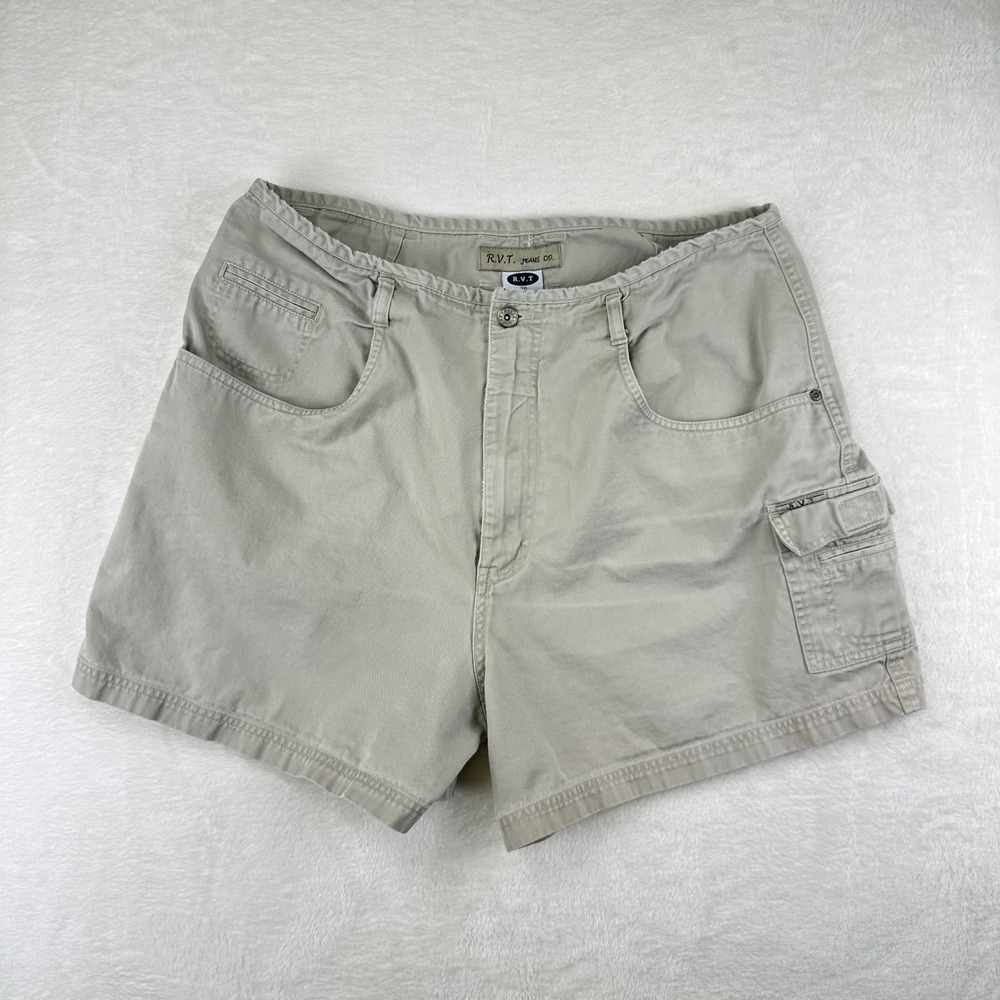 R.V.T. Jeans Co. Cargo Shorts Womens 20 Plus Tan Khaki Utility Cotton Twill
